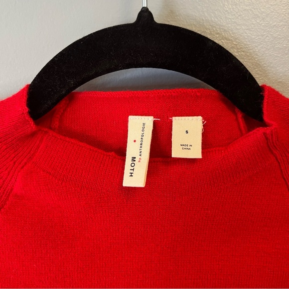 Anthropologie Sweater MOTH Red Anais Bell Sleeve Sweater Sz S EUC - Picture 4 of 9